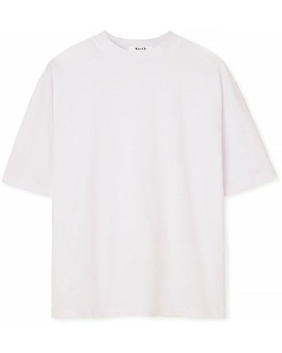 NA-KD Übergroßes t-shirt mit tief angesetzter schulterpartie - Weiß