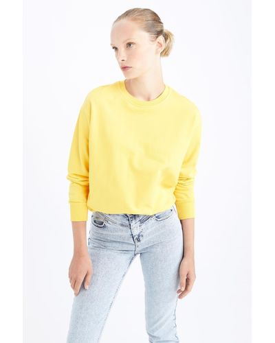 Defacto Sweatshirt regular fit - Gelb