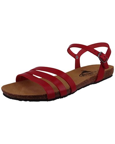 Plakton Komfort sandalen mam alou vaquetilla 575080 rojo leder - Rot