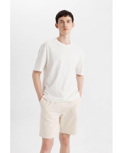 Defacto Basic-shorts mit schmaler passform w1105az24sm - Weiß
