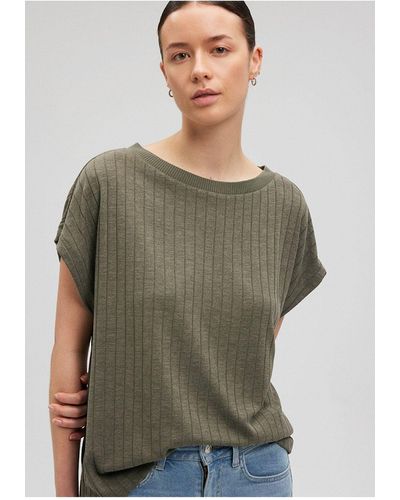 Mavi Khakifarbenes t-shirt mit normaler passform – weiche textur-86627 - Grün