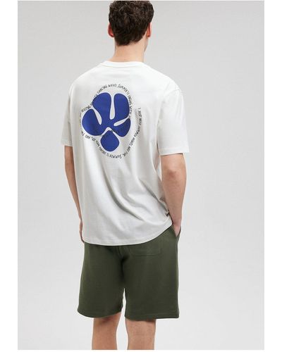 Mavi Rückenbedrucktes es t-shirt mit lockerer passform / loose relaxed fit-70057 - Weiß