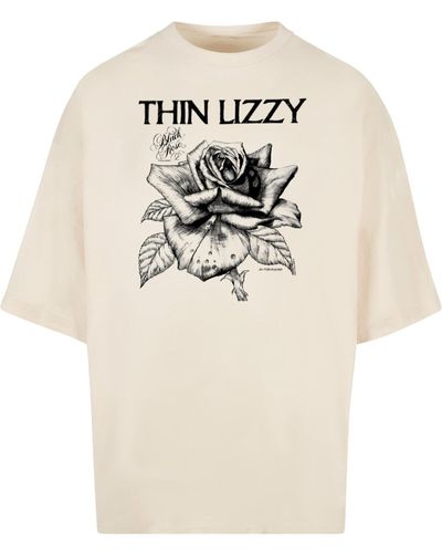 Merchcode Thin lizzy rose logo huge tee - Natur