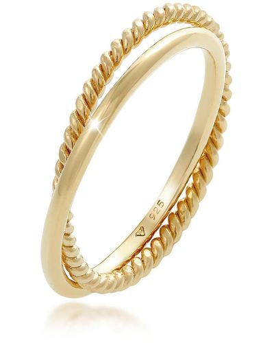 Elli Jewelry Ring wickelring klassik fein gedreht 925 silber - Mettallic