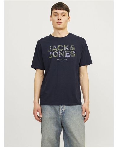 Jack & Jones T-shirt logo rundhals-t-shirt - Blau