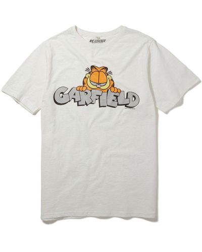 Re:Covered T-shirt garfield vintage peeking logo ecru - Weiß