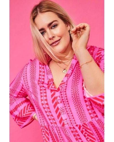 Only Carmakoma Bluse regular fit - Pink
