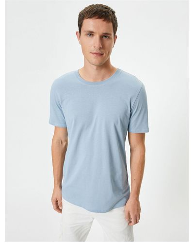 Koton Slim fit rundhals kurzarm basic t-shirt - Blau