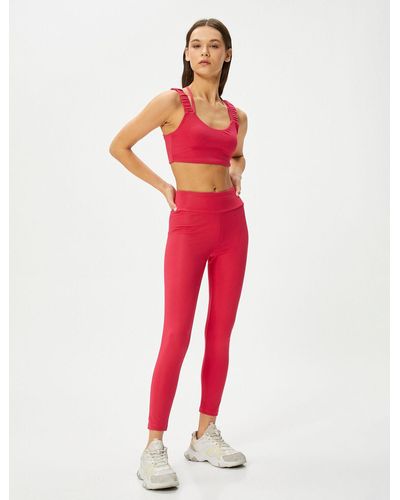 Koton Sport-leggings mit hoher taille und enger passform - Rot