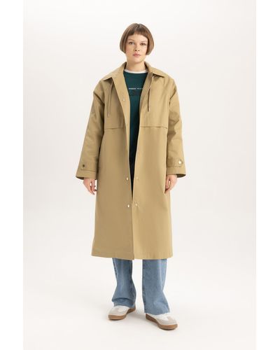 Defacto Trenchcoat mit kapuze im relaxed fit a7500ax24sp - Mettallic