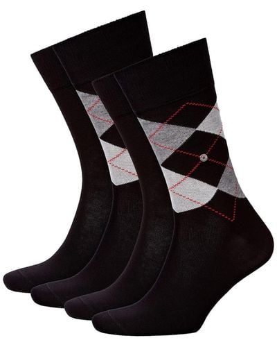 Burlington Socken everyday 4er pack rautenmuster, uni, einheitsgröße, 40-46 - Schwarz