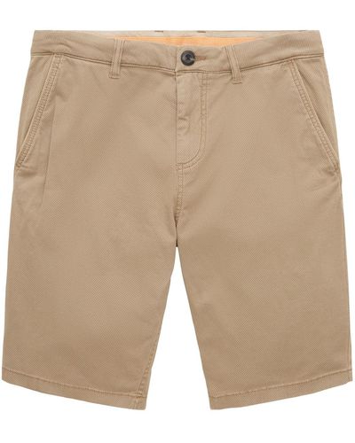 Tom Tailor Shorts slimfit chino-shorts mit reißverschluss, knopf und seitlichen eingrifftaschen - Natur