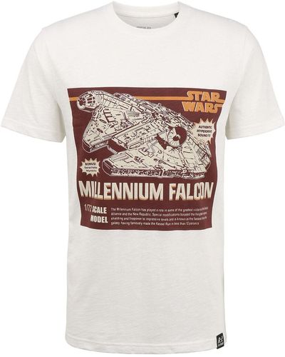 Re:Covered T-shirt modell star wars millennium falcon - Weiß