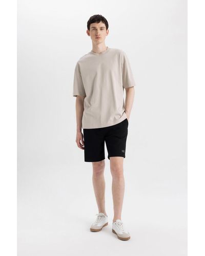 Defacto Shorts aus sweatshirtstoff mit normaler passform - Natur
