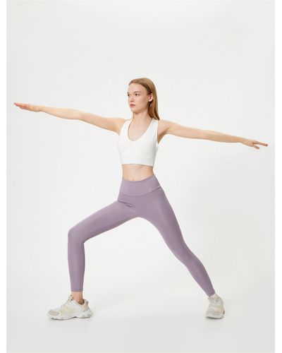 Koton Sport-leggings – slim fit mit normaler taille - Lila