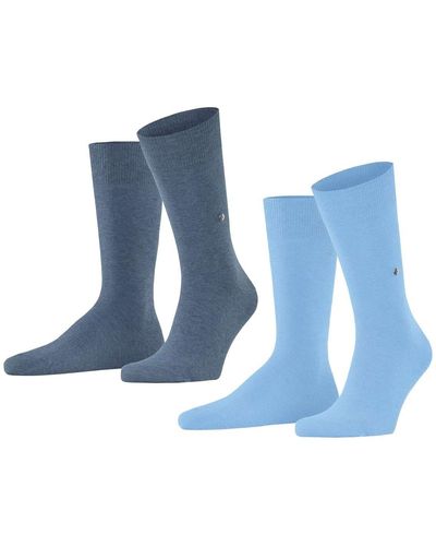 Burlington Socken everyday 2er pack baumwolle, uni, onesize, 40-46 - Blau