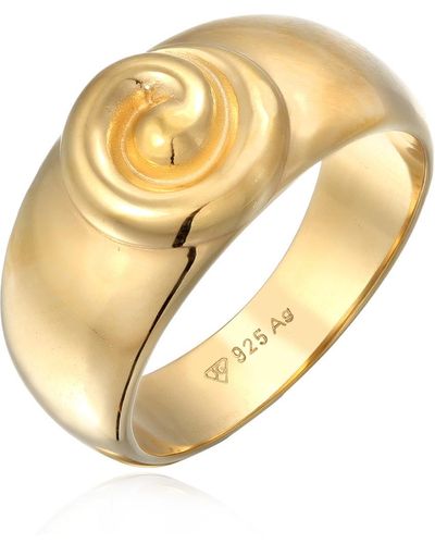 Elli Jewelry Ring siegelring spirale 925 sterling silber vergoldet - Mettallic