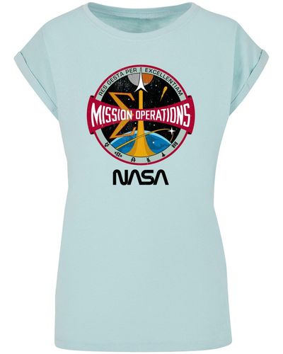 Merchcode Ladies nasa mission ops t-shirt - Blau