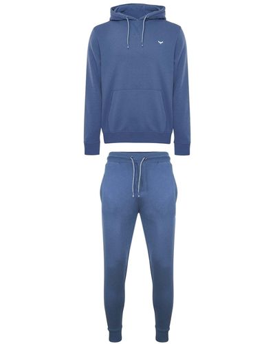 Threadbare Pyjama set unifarben - Blau