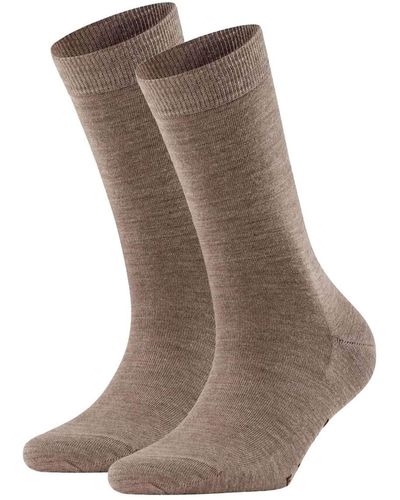 FALKE Socken 2er pack softmerino so, kurzsocken, einfarbig - Grau