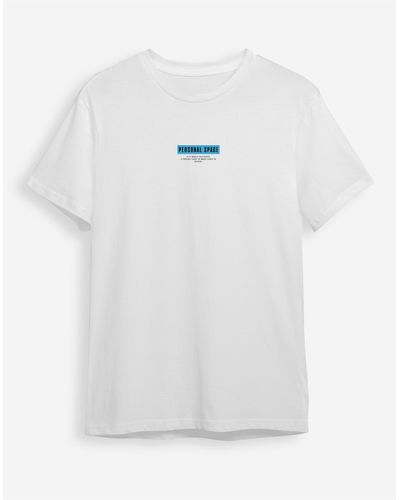 Trendyol Es t-shirt mit aufgedrucktem text und normaler schnittform - Weiß