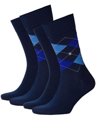 Burlington Socken everyday 4er pack rautenmuster, uni, einheitsgröße, 40-46 - Blau