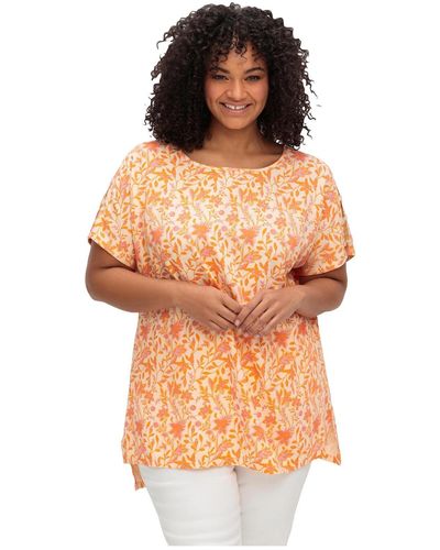 Sheego Oversize large size tunika cut-outs an den ärmeln - Orange