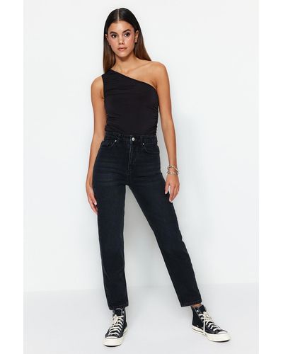 Trendyol E mom-jeans mit hoher taille - Schwarz