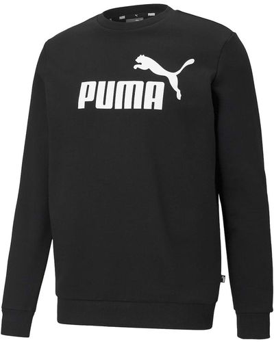 PUMA Sweatshirt ess big logo crew, großes logo, rundhalsausschnitt - Schwarz