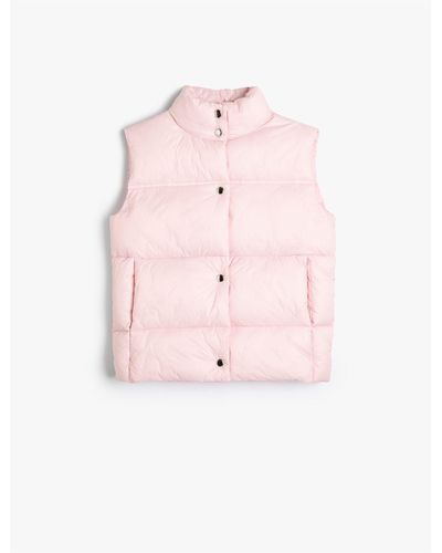 Koton Pufferweste mit stehkragen und reißverschlusstaschen - Pink