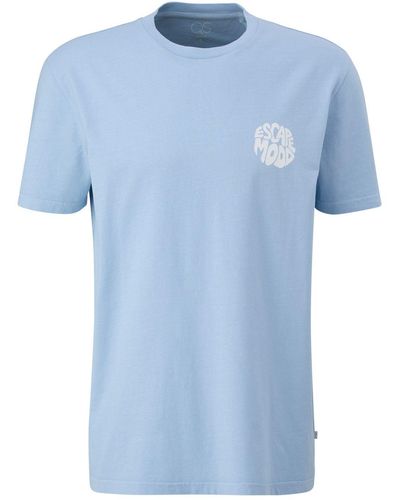 Qs By S.oliver T-shirt mit brust- und rückenprint - Blau