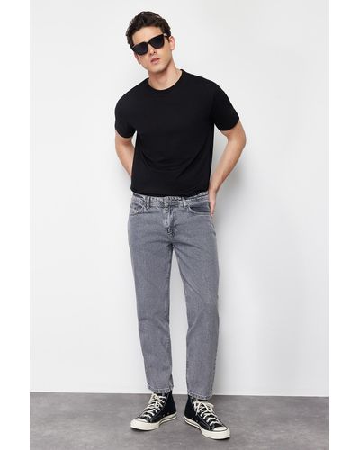 Trendyol E relax-fit-jeans-jeanshose - Grau
