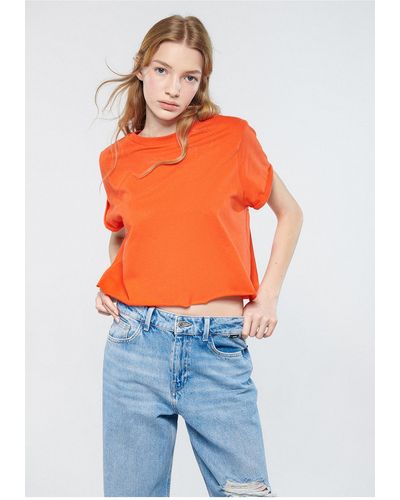 Mavi Basic crop t-shirt crop / short cut - Orange