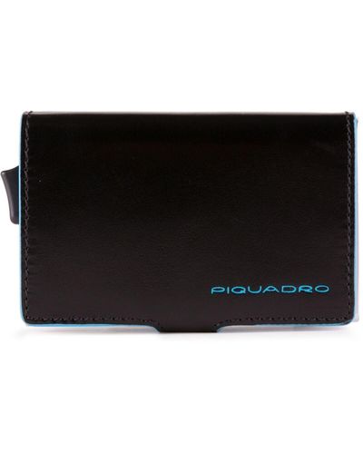 Piquadro Blue square kreditkartenetui rfid leder 7 cm - Schwarz