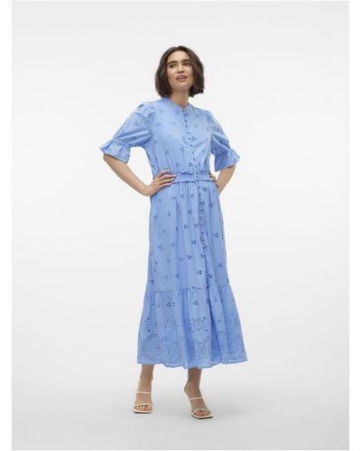 Vero Moda Kleid vmavalon langes kleid - Blau