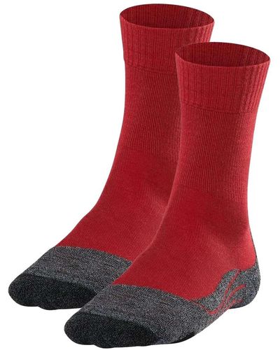 FALKE Socken 2er pack trekkingsocken tk 2, ergonomic, merinowoll-mix - Rot