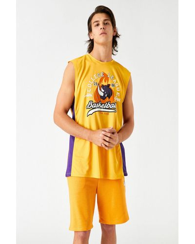 Koton Unterhemd mit basketball-nashorn-aufdruck - Gelb