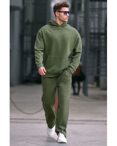 Madmext Farbenes trainingsanzug-set mit kapuze und geradem bein - Grün