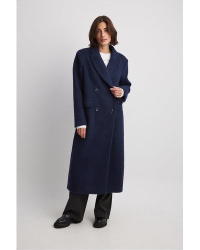 NA-KD Zweireihiger mantel aus wollmischung - Blau