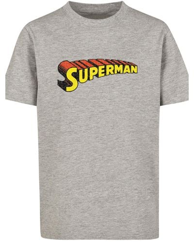 F4NT4STIC Kinder geo 122–128 - comics DE basic Grau Lyst logo-wht in | dc superman mit t-shirt kids