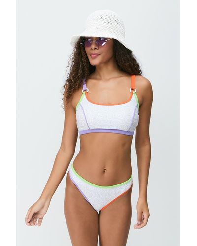 C&City Buntes paspel-bikini-set 3279 - Weiß
