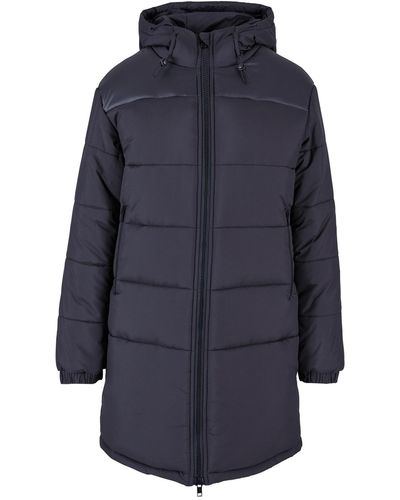 Urban Classics Ladies hooded puffer coat - Blau