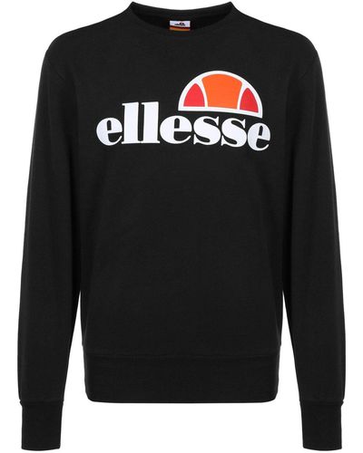 Ellesse Sweatshirt succiso sweater, rundhals, langarm, logo-print - Schwarz