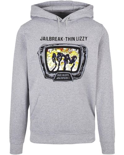 Merchcode Thin lizzy jailbreak basic hoody - Grau