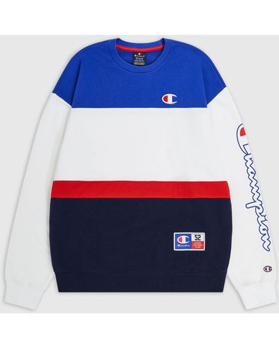 Champion Sweatshirt mit boxkragen – stilvolles design - Blau