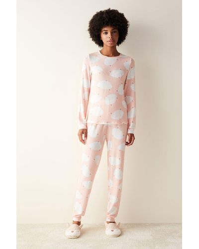 Penti Süßes, langärmliges pyjama-set mit fuchsmuster in - Natur