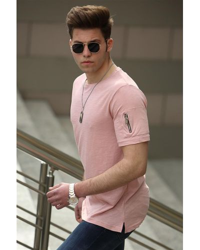 Madmext Puder-t-shirt mit reißverschlussdetail - Mehrfarbig