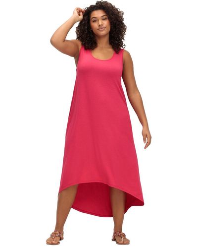 Sheego Große größen strandkleid mit taschen, im vokuhilaschnitt - Rot