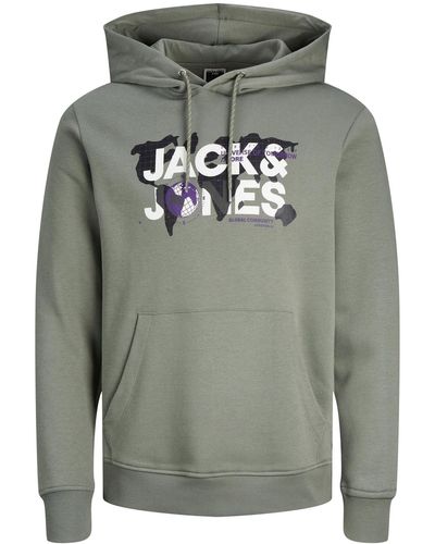 Jack & Jones Hoodie Dust Kapuzensweatshirt (1-tlg) - Grau