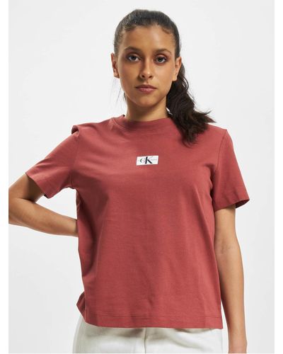 Calvin Klein Jeans t-shirt mit aufnähern - Rot
